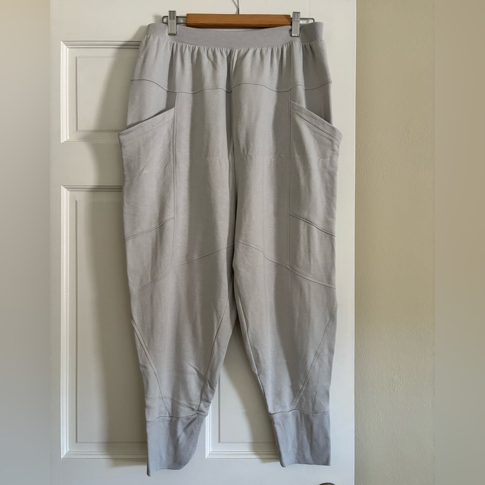 Anthropologie Light Gray Track Joggers
